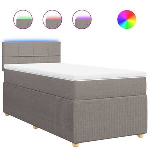 vidaXL Boxspringbett mit Matratze Taupe 80x200 cm Stoff