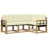 vidaXL Outdoor-Sofagarnitur mit Kissen 4 pcs Wei&szlig; und Creme