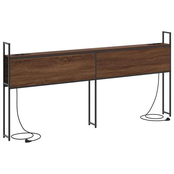 vidaXL Kopfteil mit Stauraum mit Ladestation Braun Eichen-Optik 200 cm