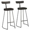 vidaXL Barhocker 2 Stk. Schwarz 49x43x103 cm Mango Massivholz