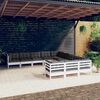 vidaXL 11-tlg. Garten-Lounge-Set mit Kissen Wei&szlig; Kiefernholz