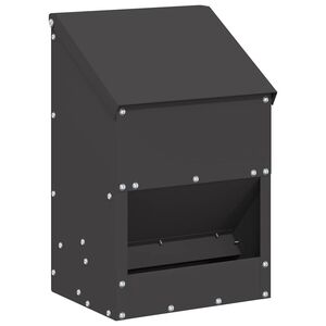 vidaXL H&uuml;hnerf&uuml;tterer Schwarz 21 x 16 x 33 cm 3 kg Kaltgewalzter Stahl