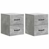 vidaXL Wandmontierter Nachttisch 2 stk. Betongrau 34,5 x 33 x 40 cm