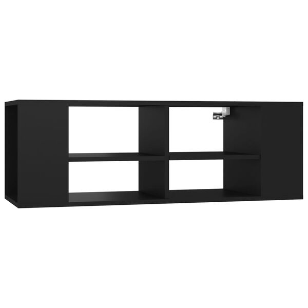 vidaXL TV-Wandschrank Schwarz 102x35x35 cm Holzwerkstoff