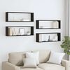 vidaXL W&uuml;rfelregale 4 Stk. Schwarz 80x15x26,5 cm Holzwerkstoff
