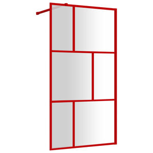 vidaXL Duschwand f&uuml;r Begehbare Dusche mit ESG Klarglas Rot 115x195 cm