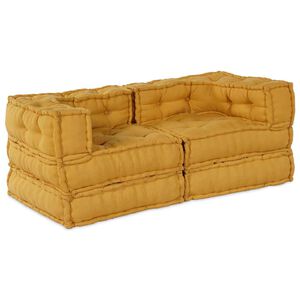 vidaXL Modulare Sofagarnitur 2 stk. Stoff Gelb 140 x 70 x 56 cm