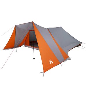 vidaXL Tipi Zelt mit Dach Grau und Orange 660 x 456 x 200 cm Taft