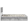 vidaXL Bettrahmen Beton Grau 135 x 190 cm Massives Kiefernholz