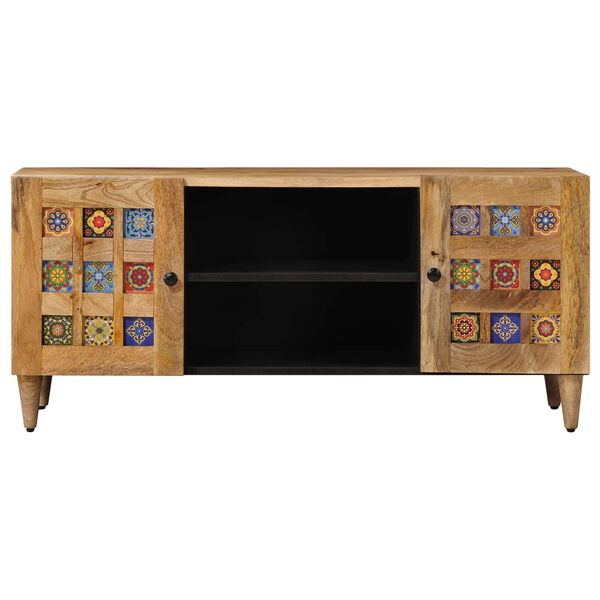 vidaXL TV-Schr&auml;nk mit Regal Natur 105 x 33,5 x 46 cm Massivholz Mango