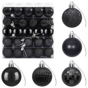 vidaXL Weihnachtskugelset 100 stk. Schwarz 4 cm Polystyrol