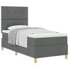 vidaXL Boxspringbett mit Kopfteil Dunkelgrau 90 x 200 cm Stoff