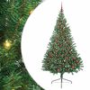 vidaXL K&uuml;nstlicher vorbeleuchteter Weihnachtsbaum Gr&uuml;n 210 cm PVC