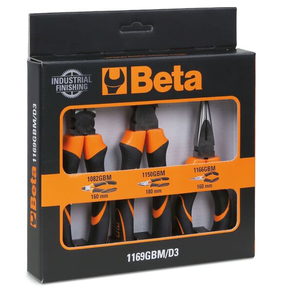 Beta Tools 3-tlg. Zangen-Set 1169GBM/D3 mit Bi-Material-Griffen