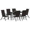 vidaXL Garten Essgruppe 7 pcs Schwarzer Kaffee Poly Rattan