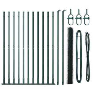 vidaXL Sechseckzaun mit Betonsockel 25 x 1,5 m PVC-beschichteter Stahl
