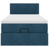 vidaXL Ottoman-Bett mit Matratze & LEDs Dunkelblau 90x190 cm Samt