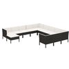 vidaXL 12-tlg. Garten-Lounge-Set mit Auflagen Poly Rattan Schwarz