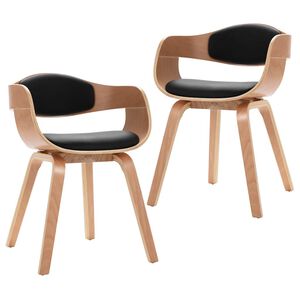 vidaXL Esszimmerst&uuml;hle 2 Stk. Bugholz und Kunstleder
