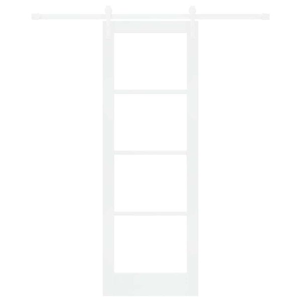 vidaXL Schiebet&uuml;r ORKDAL Wei&szlig; 73,5 x 211 cm Massivholz Kiefer und Glas