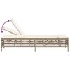 vidaXL Sonnenliege mit Auflage Beige Poly Rattan