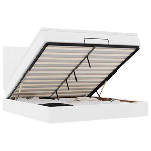 vidaXL Ottoman-Bett mit Matratze & LEDs Wei&szlig; 160x200 cm Kunstleder