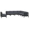 vidaXL 9-tlg. Garten-Lounge-Set mit Kissen Schwarz Massivholz Kiefer