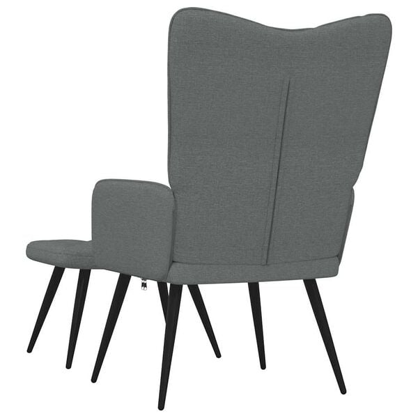 vidaXL Relaxsessel mit Hocker Dunkelgrau Stoff