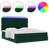 vidaXL Ottoman-Bett mit Matratzen & LEDs Dunkelgr&uuml;n 200x200 cm Samt