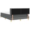 vidaXL Boxspringbett mit Matratze Dunkelgrau 140 x 190 cm Stoff