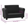 vidaXL Kindersofa mit Hocker Schwarz Kunstleder