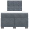 vidaXL Boxspringbett mit Matratze Dunkelgrau 120x190 cm Samt
