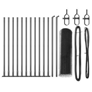 vidaXL Sechseckzaun mit Betonsockel 25 x 0,4 m PVC-beschichteter Stahl