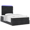 vidaXL Ottoman-Bett mit Matratze & LEDs Schwarz 120x190 cm Stoff