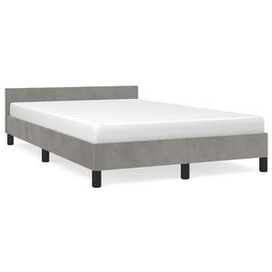 vidaXL Bettgestell ohne Matratze Hellgrau 120x200 cm Samt