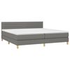 vidaXL Boxspringbett mit Matratze & LED Dunkelgrau 200x200 cm Stoff