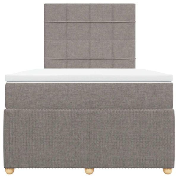 vidaXL Boxspringbett mit Matratze Taupe 120x190 cm Stoff