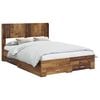 vidaXL Bettgestell mit Stauraum und Kopfteil Altholz 120 x 190 cm