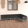 vidaXL 7-tlg. Garten-Lounge-Set mit Kissen Grau Massivholz Kiefer