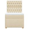 vidaXL Boxspringbett mit Matratze Creme 90x190 cm Stoff