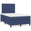 vidaXL Boxspringbett mit Matratze & LED Blau 120x190 cm Stoff