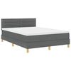vidaXL Boxspringbett mit Matratze Dunkelgrau 140 x 190 cm Stoff
