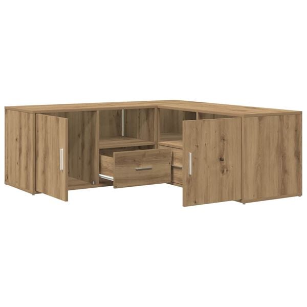 vidaXL Eckregal Artisan-Eiche 200x40x45 cm Holzwerkstoff