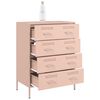 vidaXL Sideboard Rosa 68x39x89 cm Stahl