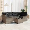 vidaXL Gartensofa-set mit Kissen 7 pcs Grau Poly-Rattan