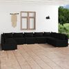 vidaXL 9-tlg. Garten-Lounge-Set mit Kissen Poly Rattan Schwarz
