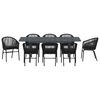 vidaXL Garten Essgruppe 9 pcs Schwarz Poly Rattan