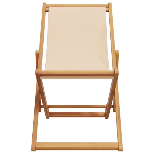 vidaXL Strandst&uuml;hle 2 Stk. Klappbar Beige Stoff und Massivholz