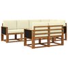 vidaXL Outdoor-Sofagarnitur mit Kissen 7 pcs Natur und Creme Polyester