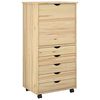 vidaXL Rollschrank Mit Rad Braun 53 x 39 x 103 cm Massivholz Kiefer